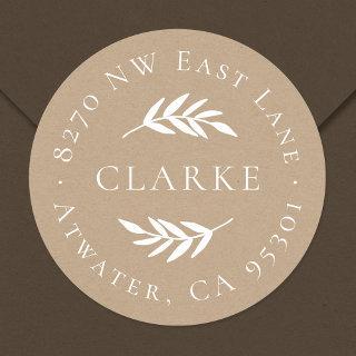 Olive Branch Round Return Address Label