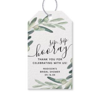 Olive Branch Sip Sip Hooray Bridal Shower Favor Gift Tags