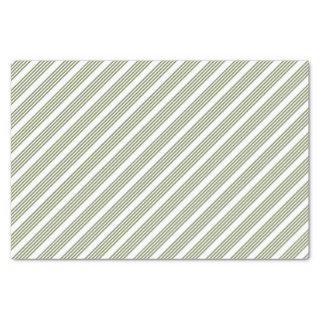 Olive green and white five stripe pattern tissue paper