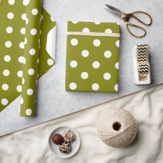 Olive green and white polkadots pattern custom