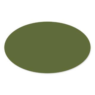 Olive Green Color Decor Customize This Oval Sticker