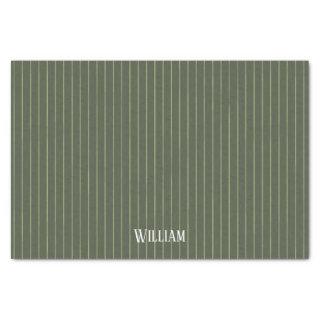 Olive green pinstripes tissue paper