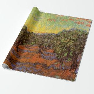 Olive Grove, Orange Sky by Vincent van Gogh