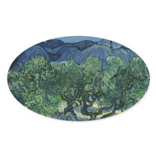 Olive Trees by Van Gogh Oval Sticker