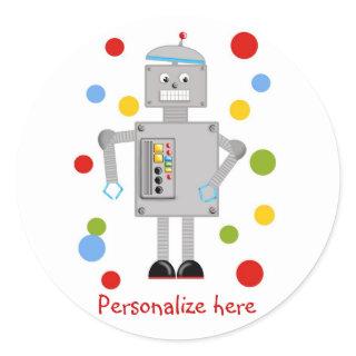 Ollie The Robot Classic Round Sticker