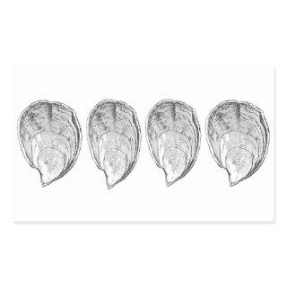 Olympia Oysters Illustration Rectangular Sticker