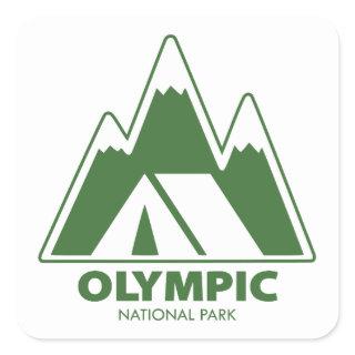 Olympic National Park Mountains Camping Square Sticker