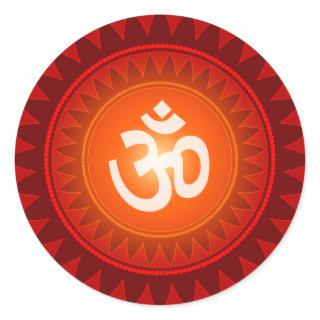 Om Design Classic Round Sticker
