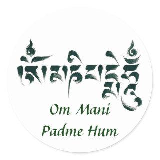 Om Mani Padme Hum III Classic Round Sticker