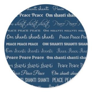 Om Shanti, Peace Classic Round Sticker