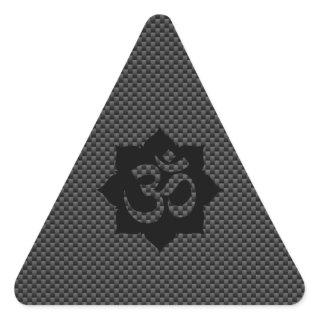 OM Symbol Lotus Spirituality Carbon Fiber Decor Triangle Sticker