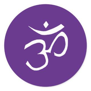 Om Symbol Meditation Purple Namaste Classic Round Sticker