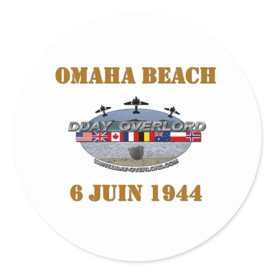 Omaha Beach 1944 Classic Round Sticker