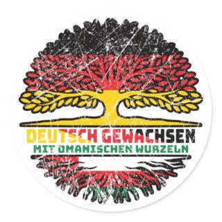 Oman Omanisch Deutsch Deutschland Baum Wurzel Classic Round Sticker