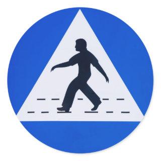 Omani pedestrian crossing sign - Muscat, Oman Classic Round Sticker