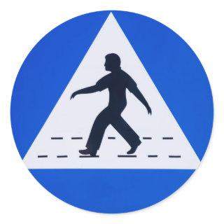 Omani pedestrian crossing sign - Muscat, Oman Classic Round Sticker