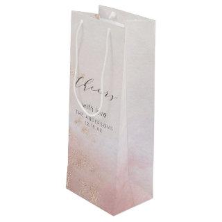 Ombre Blush Pink Frosted Congratulations Wedding Wine Gift Bag