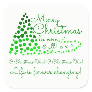 Ombré Christmas Tree, Festive Square Sticker