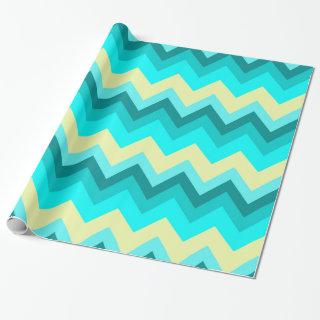 Ombre Girly Pattern Teal Turquoise Chevron