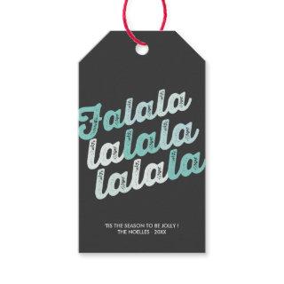 Ombre Mint Falalalala Bold Script Modern Holiday Gift Tags