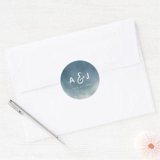 Ombre Nothing Fancy Just Love Brush Typography Classic Round Sticker