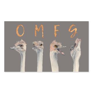 OMFG Ostriches Rectangular Sticker