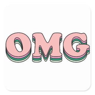 OMG Layered Text Square Sticker