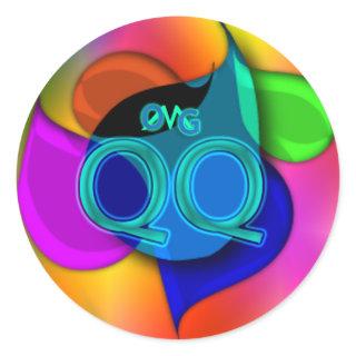 OMG! qq Classic Round Sticker