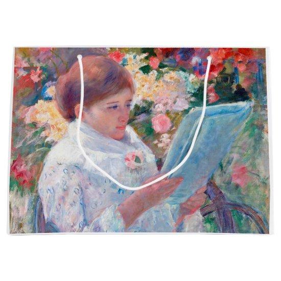 On a Balcony, Mary Cassatt Large Gift Bag