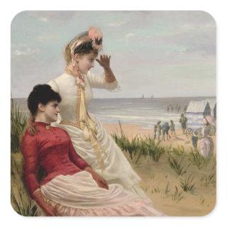 On the Beach Square Sticker