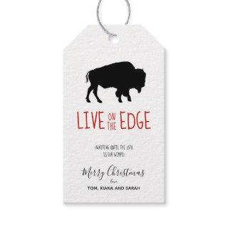 On the Edge Black Buffalo B & W Plaid ID602 Gift Tags