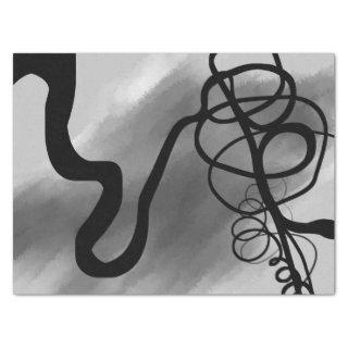 On the Grid: Abstract Gray, Black & White Tissue Paper