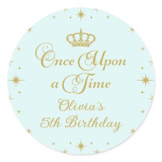 Once Upon a Time Gold Princess Birthday Classic Round Sticker