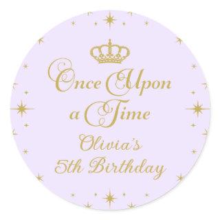 Once Upon a Time Gold Princess Birthday Classic Round Sticker