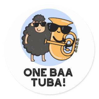 One Baa Tuba Funny Music Sheep Pun  Classic Round Sticker
