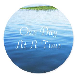 One Day At A Time Classic Round Sticker