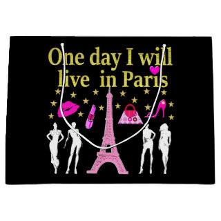 ONE DAY I WILL LIVE IN PARIS LARGE GIFT BAG