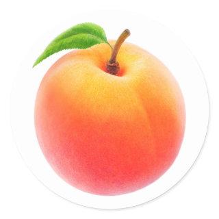 One fresh peach classic round sticker