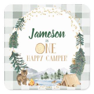 One Happy Camper Birthday Party Stickers