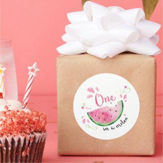 One in a Melon 1st Birthday Watermelon Sticker