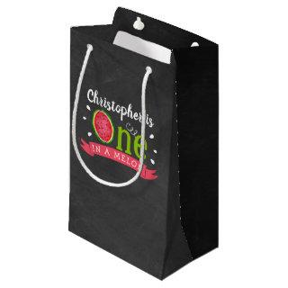 One In A Melon Chalkboard 1st Birthday Small Gift Bag