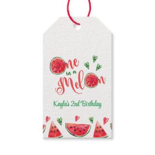One in a Melon First Birthday Gift Tags
