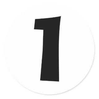 One Large Round White Number Stickers by Janz