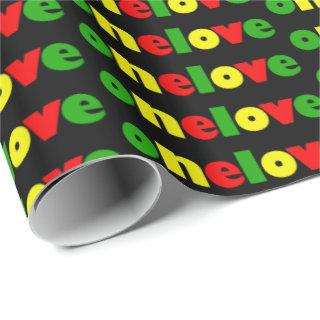 One Love Rasta Colors Colorful Typography Pattern