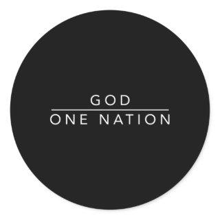 One Nation Under God Line Patriotic Christian Classic Round Sticker