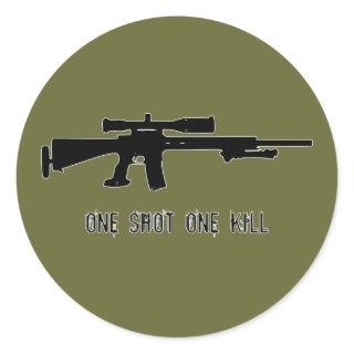 One Shot One Kill Classic Round Sticker