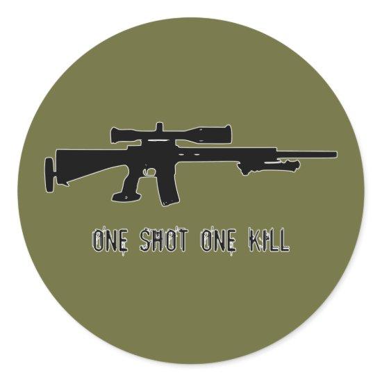 One Shot One Kill Classic Round Sticker