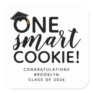 One Smart Cookie Graduation Favor Square Sticker