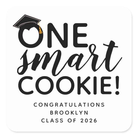 One Smart Cookie Graduation Favor Square Sticker