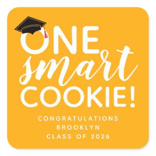 One Smart Cookie Graduation Favor Square Sticker